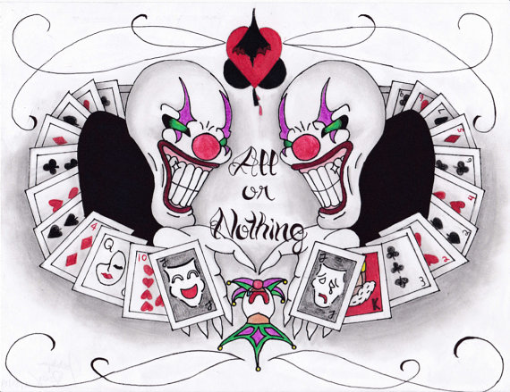 570x439 Original Drawing Joker Payaso Gangster Thug Art By Thecutecube