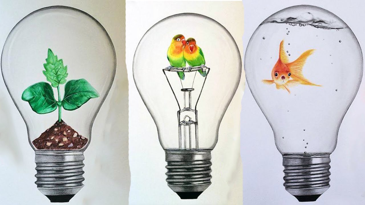 1280x720 Interesting Idea In Bulbs Drawing By Roman