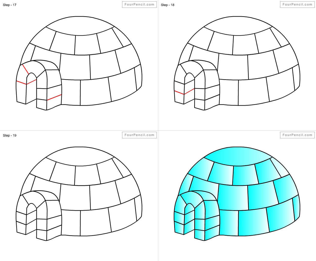 1250x1032 How To Draw Igloo For Kids Step By Step Drawing Tutorial, Draw