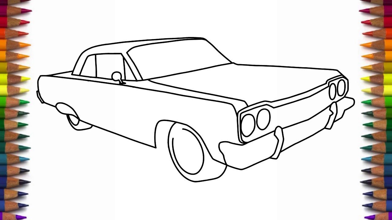 1280x720 How To Draw A Car 1964 Chevrolet Impala Step By Step For Beginners
