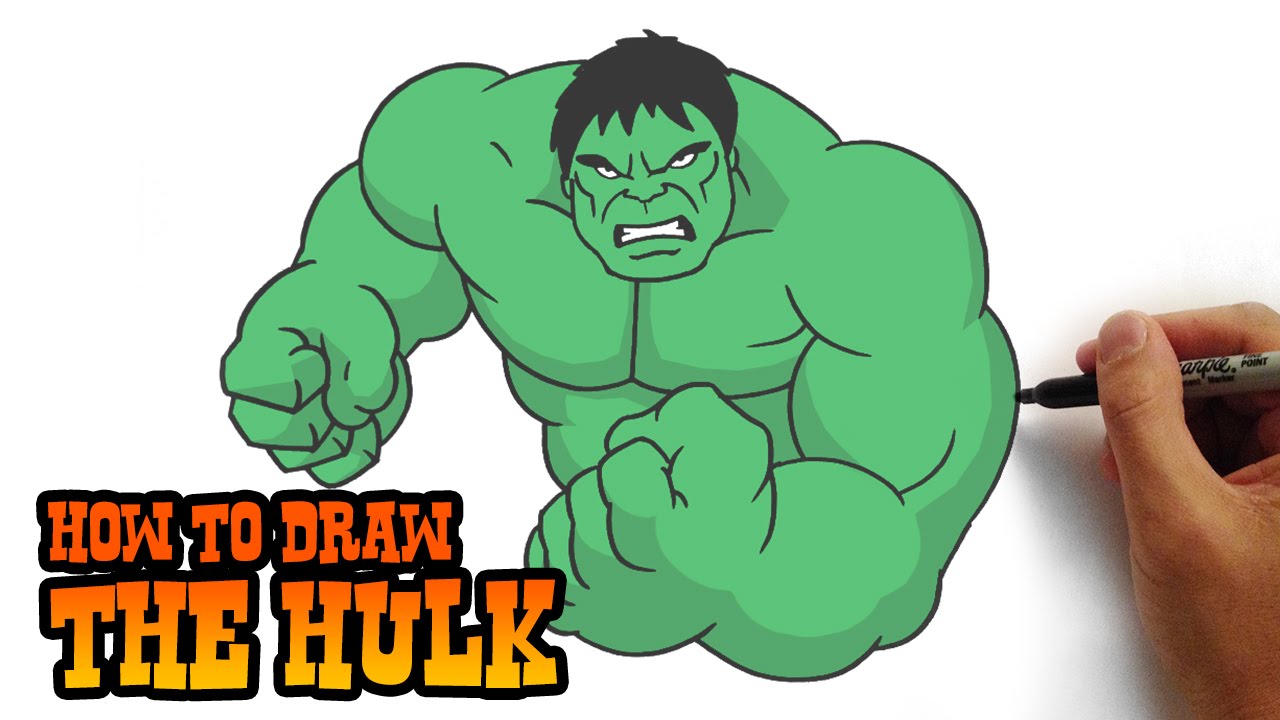 1280x720 How To Draw The Hulk Simple Step By Step Video Lesson