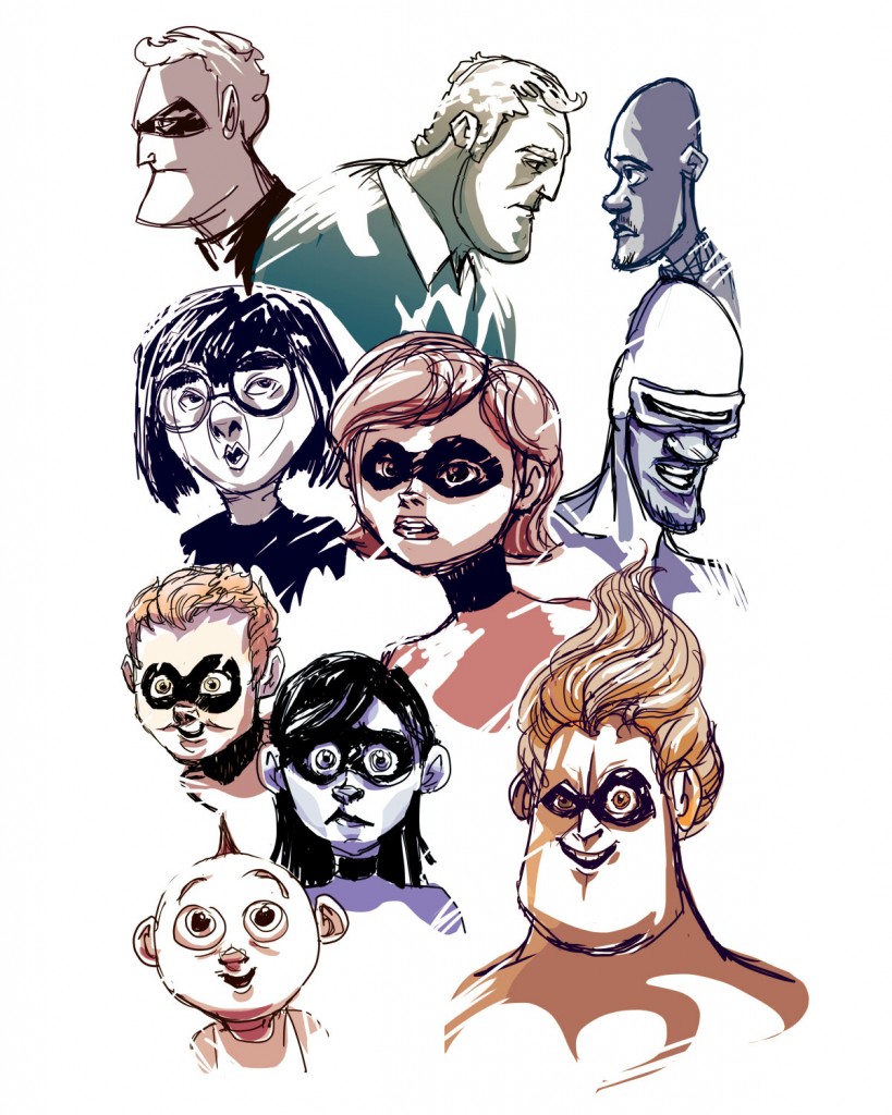819x1024 John Hughes Illustration The Incredibles Compilation