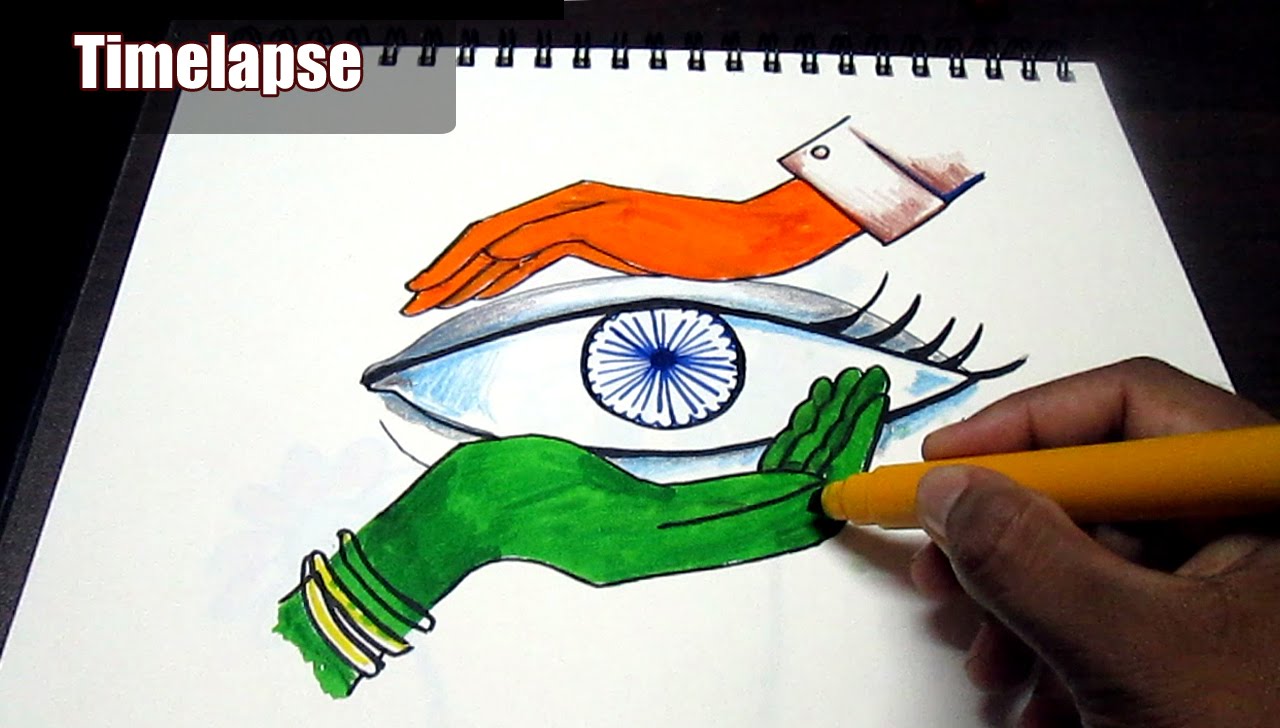 1280x728 Creative Drawing (Happy Independence Day) For Kids Time Lapse