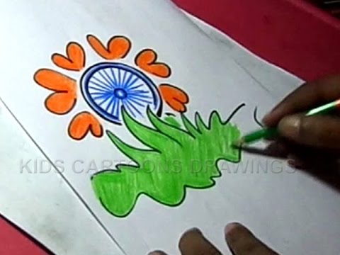 480x360 How To Draw Independence Day Flower Greeting Step By Step