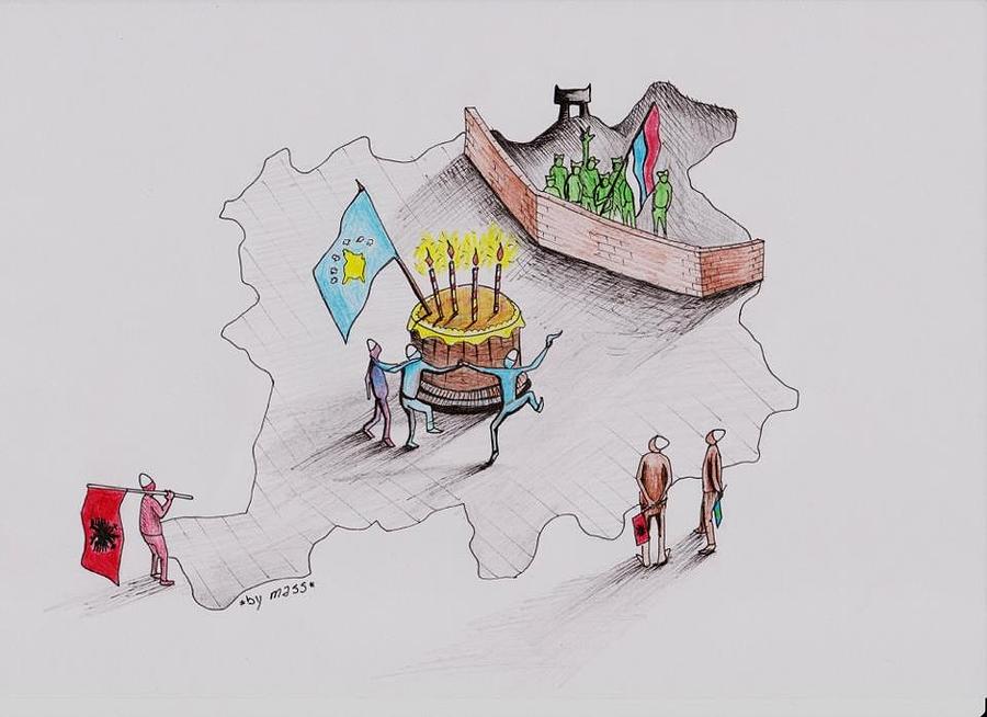 900x654 The Fourth Year Of Independence Drawing By Samedin Latifi