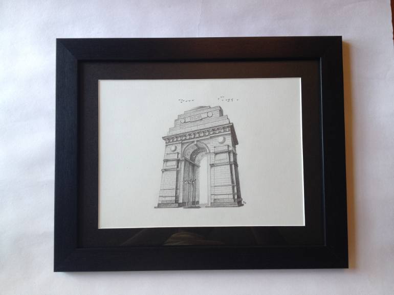 770x578 Saatchi Art India Gate Pencil Drawing Drawing By Prasanna Kumar