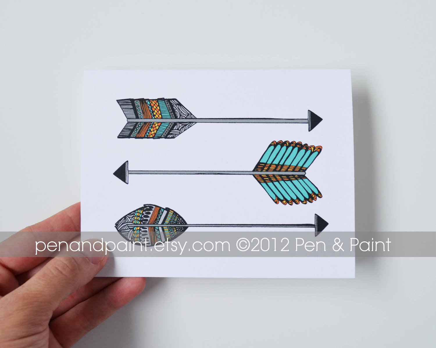 1500x1199 Set Of Four Arrow Folded Note Cards Arrows Native American