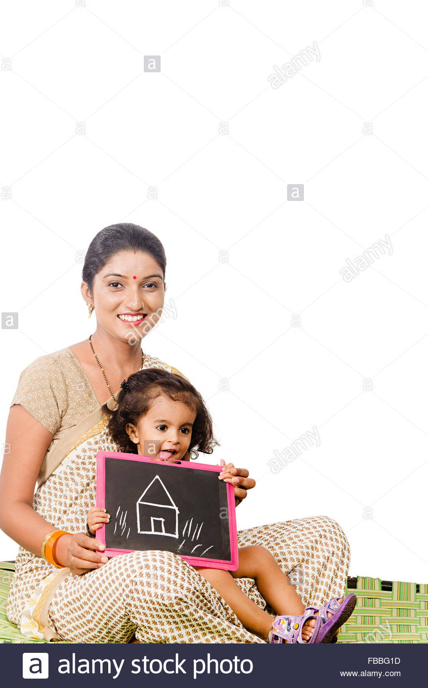 866x1390 2 Indian Rural Mother And Kid Daughter Slate Board Drawing