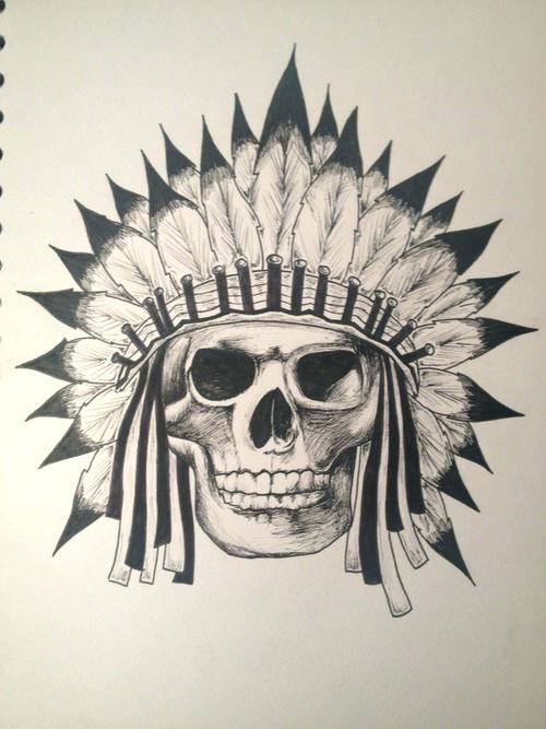 500x667 Native American Drawings Native Skull By Media