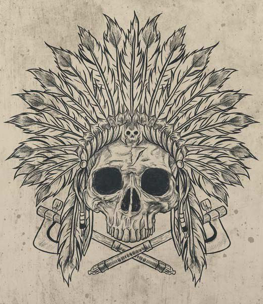 519x600 Indian Warrior Skull Tattoo Best Tattoo Ideas Gallery