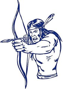 212x300 Native American Indian Warrior Bow Hunter Truck Window Vinyl Decal