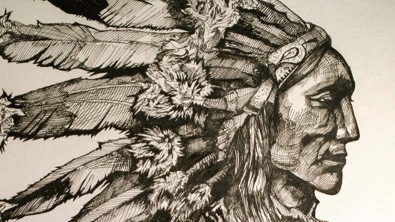 1280x720 Drawings Of American Indians Native American Chief. Drawing Chief