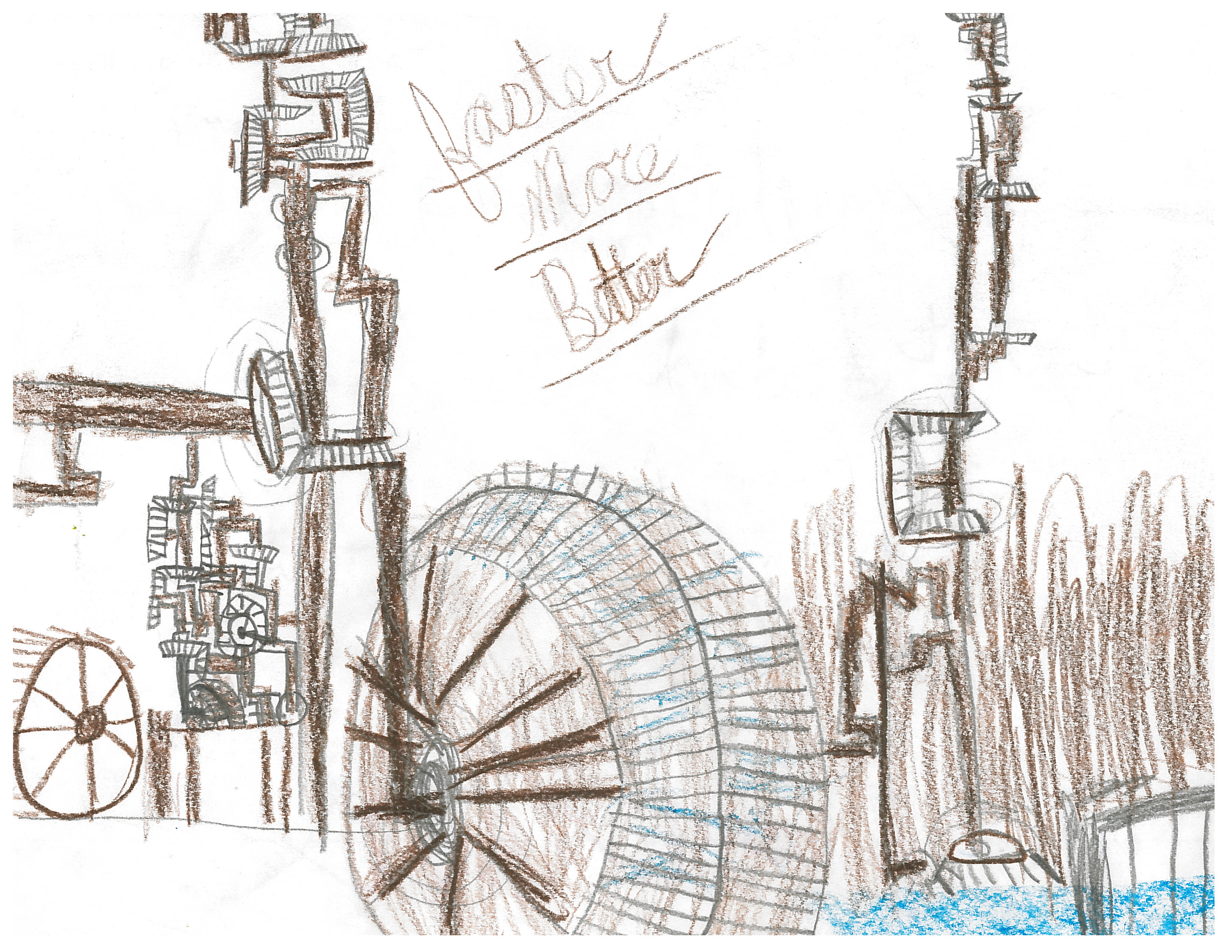 3312x2560 Child's Drawing Of Their Field Trip To Slater Mill. The Industrial