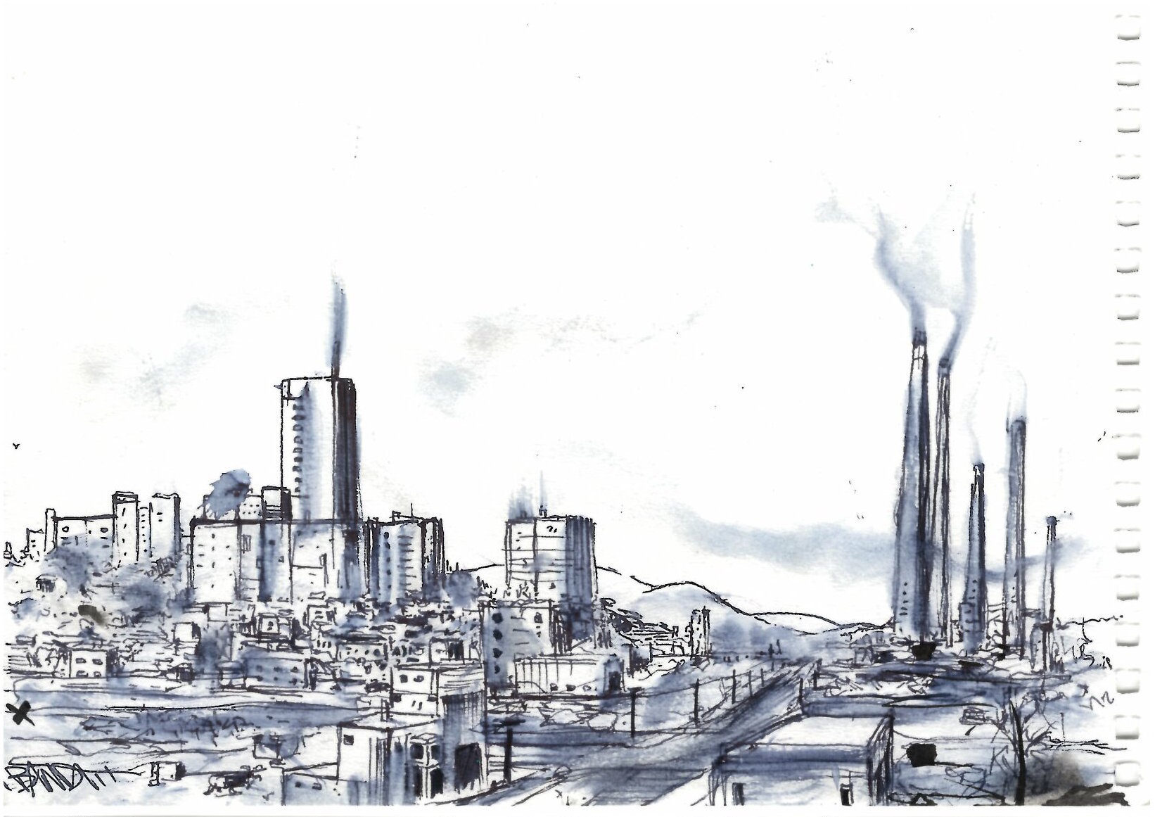 1642x1161 Industrial City Drawing