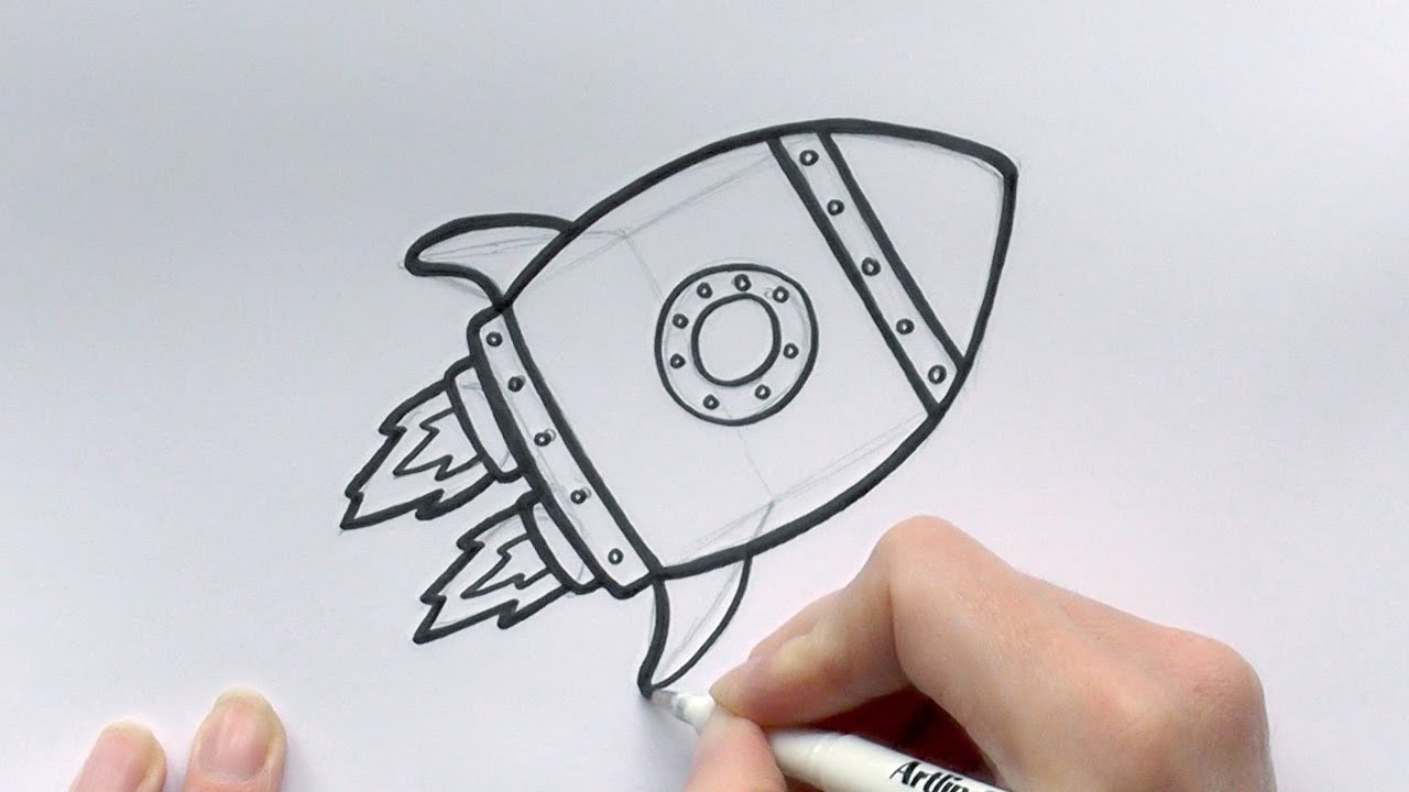 1280x720 How To Draw A Cartoon Rocketship