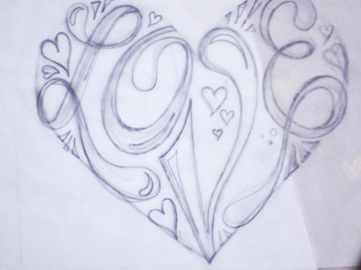 400x300 Initial Drawing For Some Valentine's Day Linotype Prints By Allie
