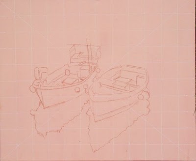 400x328 My French Easel Initial Drawing For Oil Painting