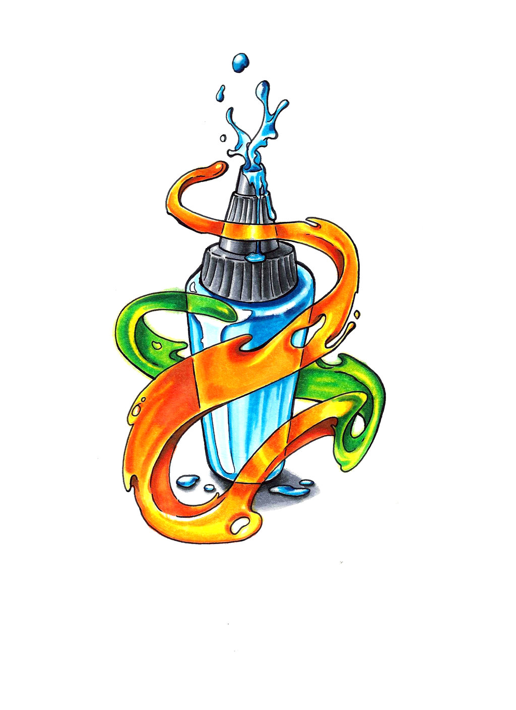 1024x1408 Ink Bottle Colored By Wolfgangrobinson