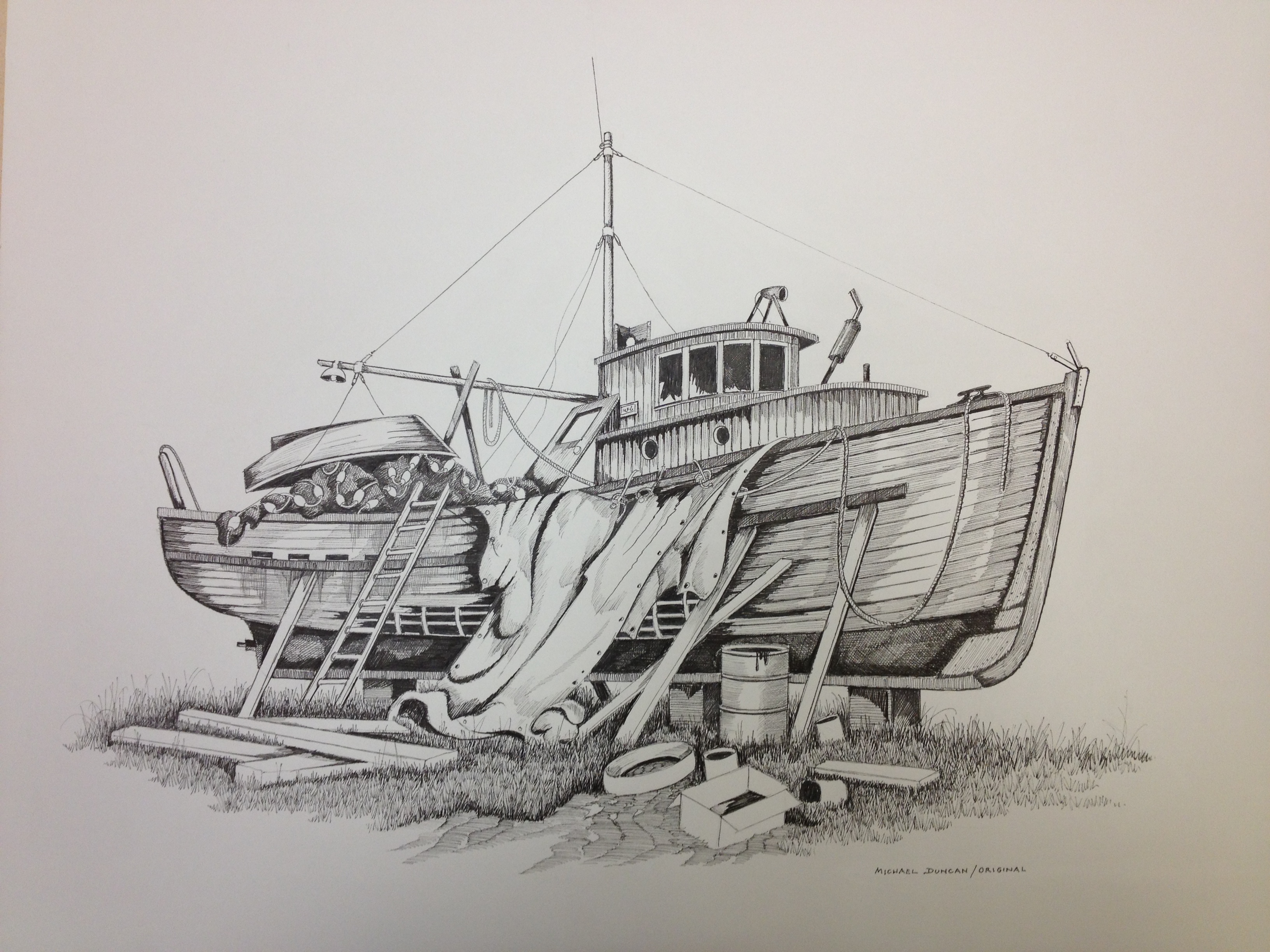 3264x2448 Original Pen And Ink Drawing By Michael Duncan Burns Bog