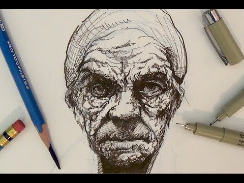 480x360 Pen And Ink Drawing Tutorials Portrait Drawing Demonstration I