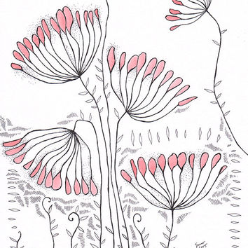 354x354 Shop Flower Ink Drawings On Wanelo