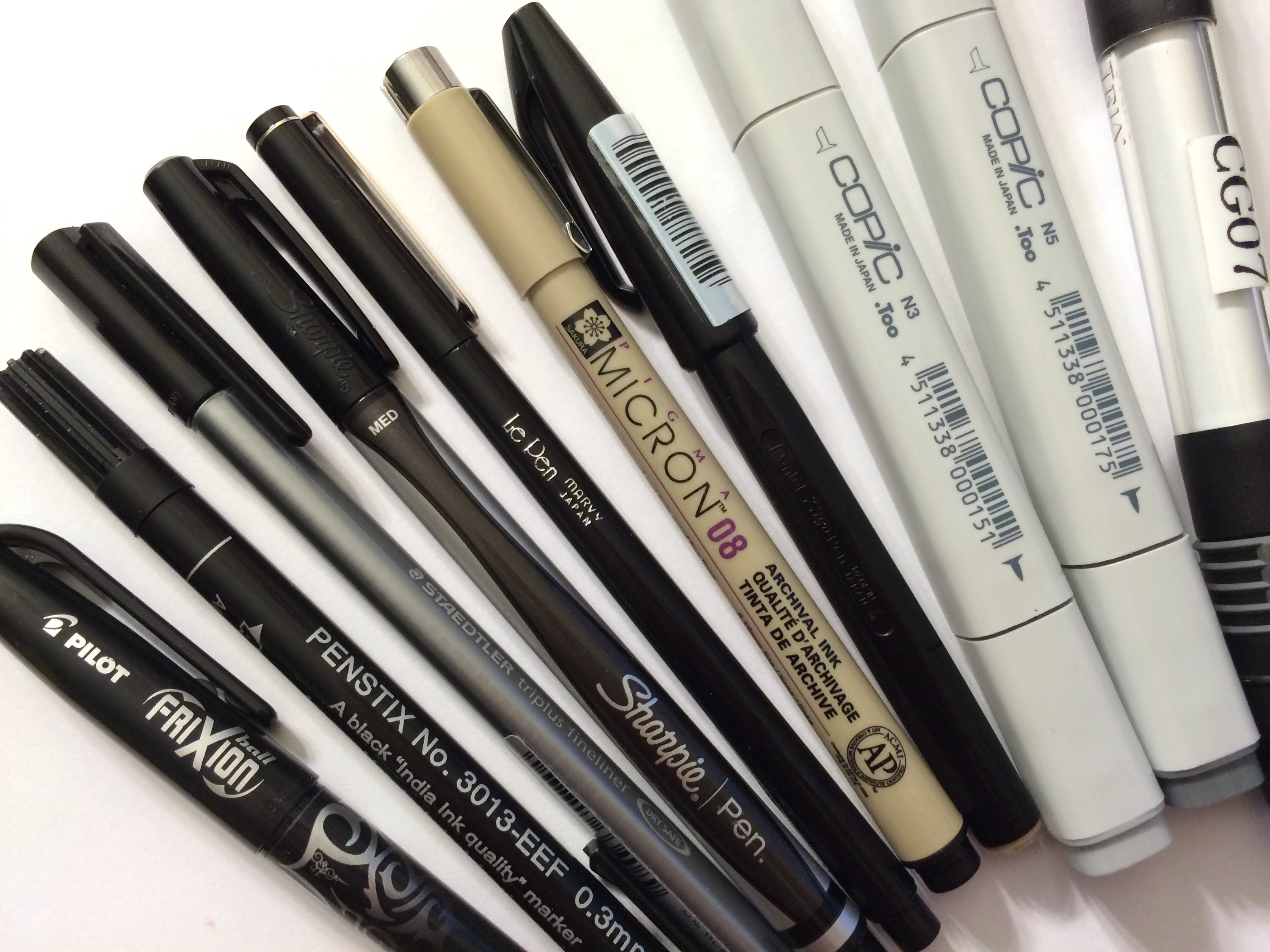 3000x2250 Ink Pen Comparison For Sketching, Drawing, And Copic Marker