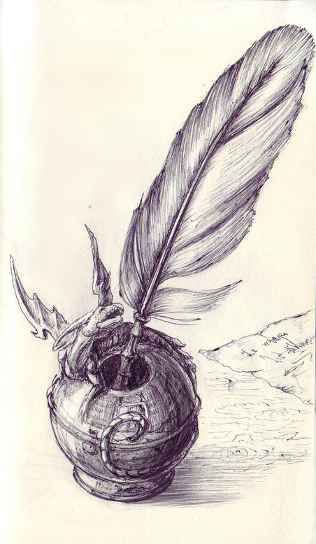 452x778 Inkwell And Quill By Liziel