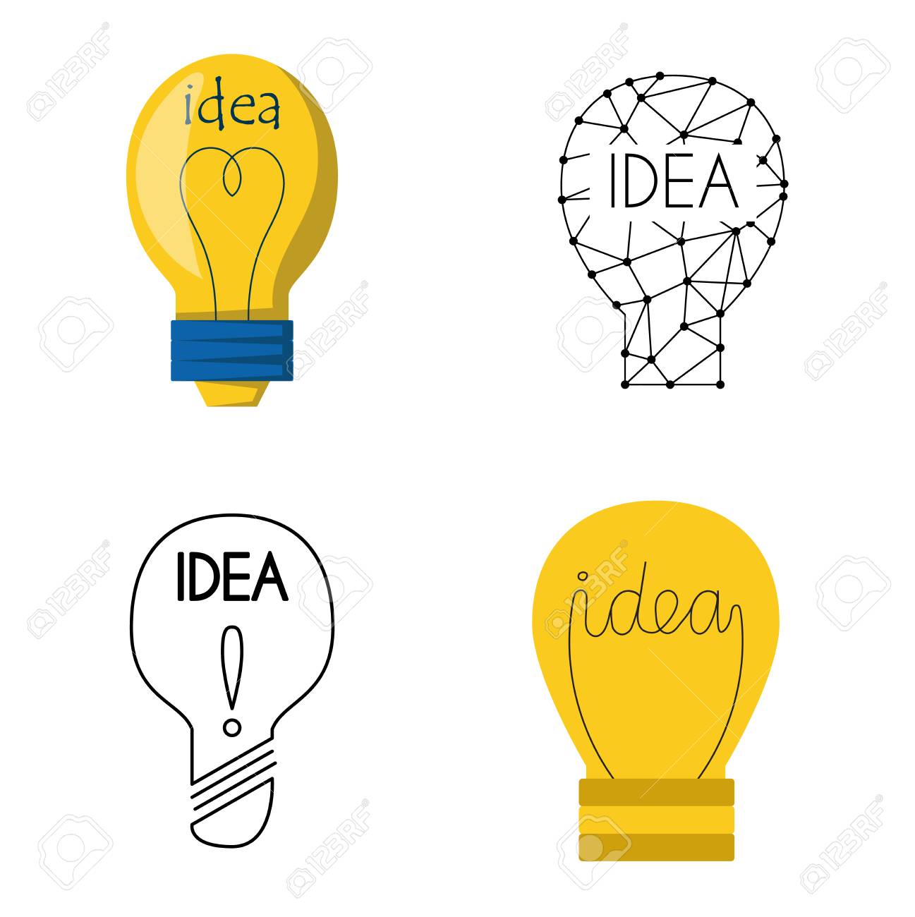 1297x1300 Drawing Idea Light Bulb Concept Creative Design. Vector Idea Lamp