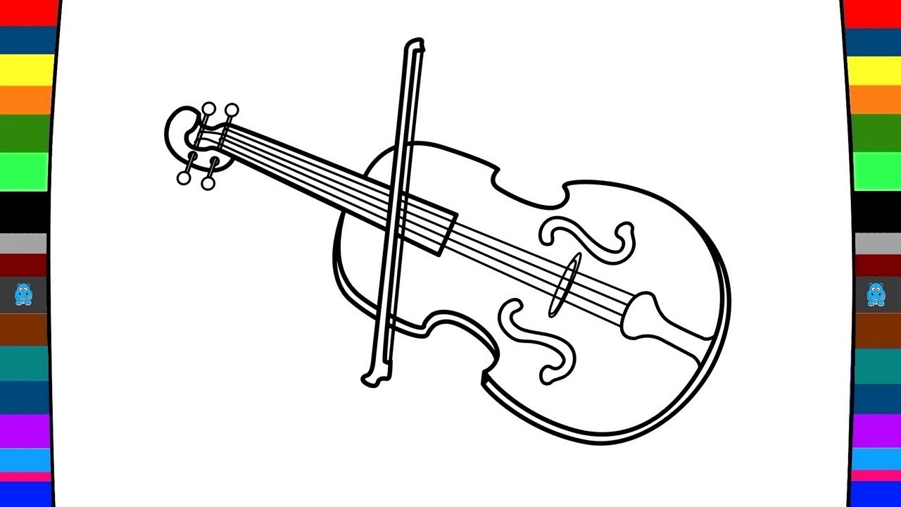 1280x720 Musical Instrument Coloring Page How To Draw A Violin Drawing