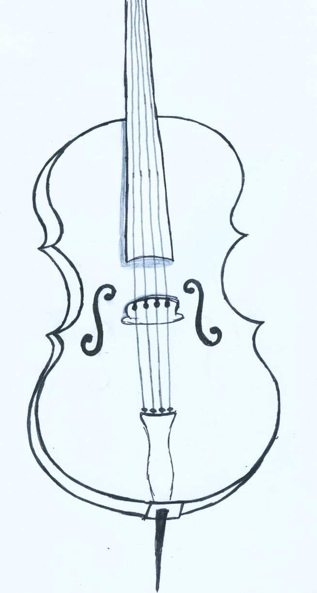 654x1222 Cello Drawing By Inkielove