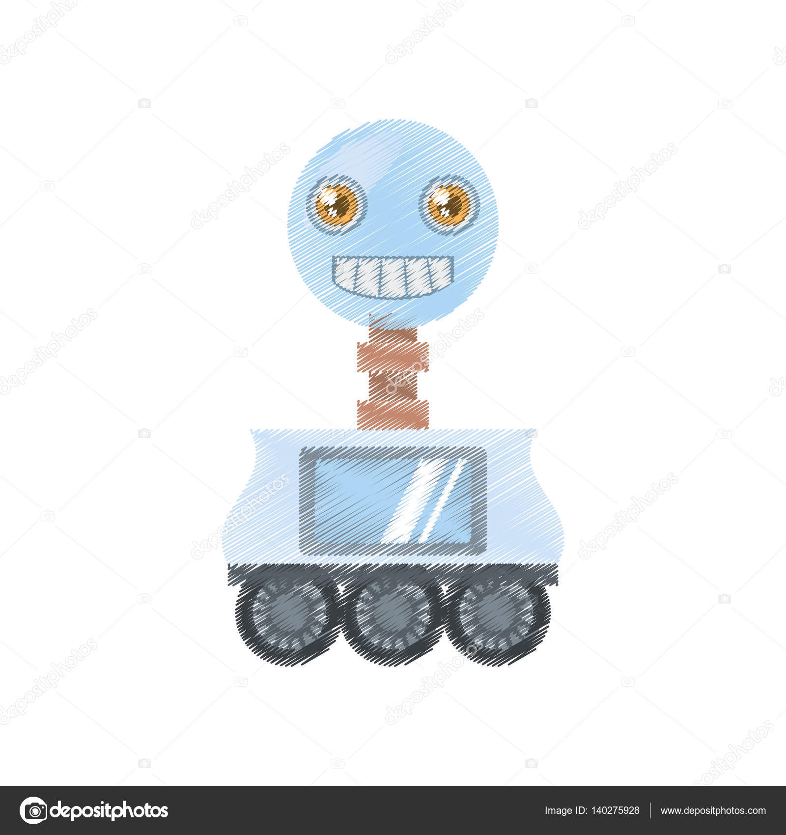 1600x1700 Drawing Arificial Intelligence Robotic Smiling Screen Stock
