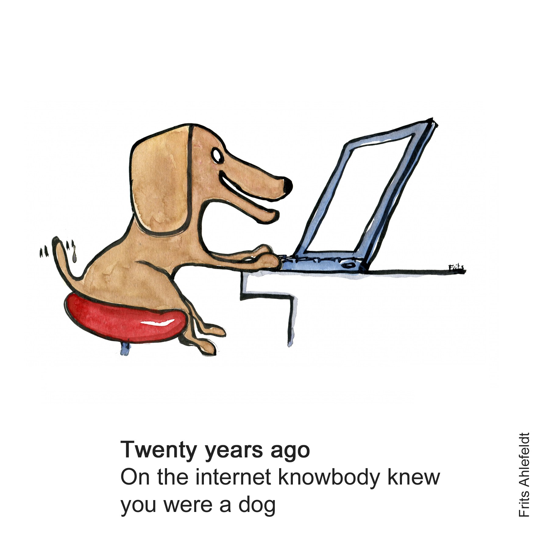 1772x1772 Nobody Knows You Are A Dog On The Internet Drawing By Frits