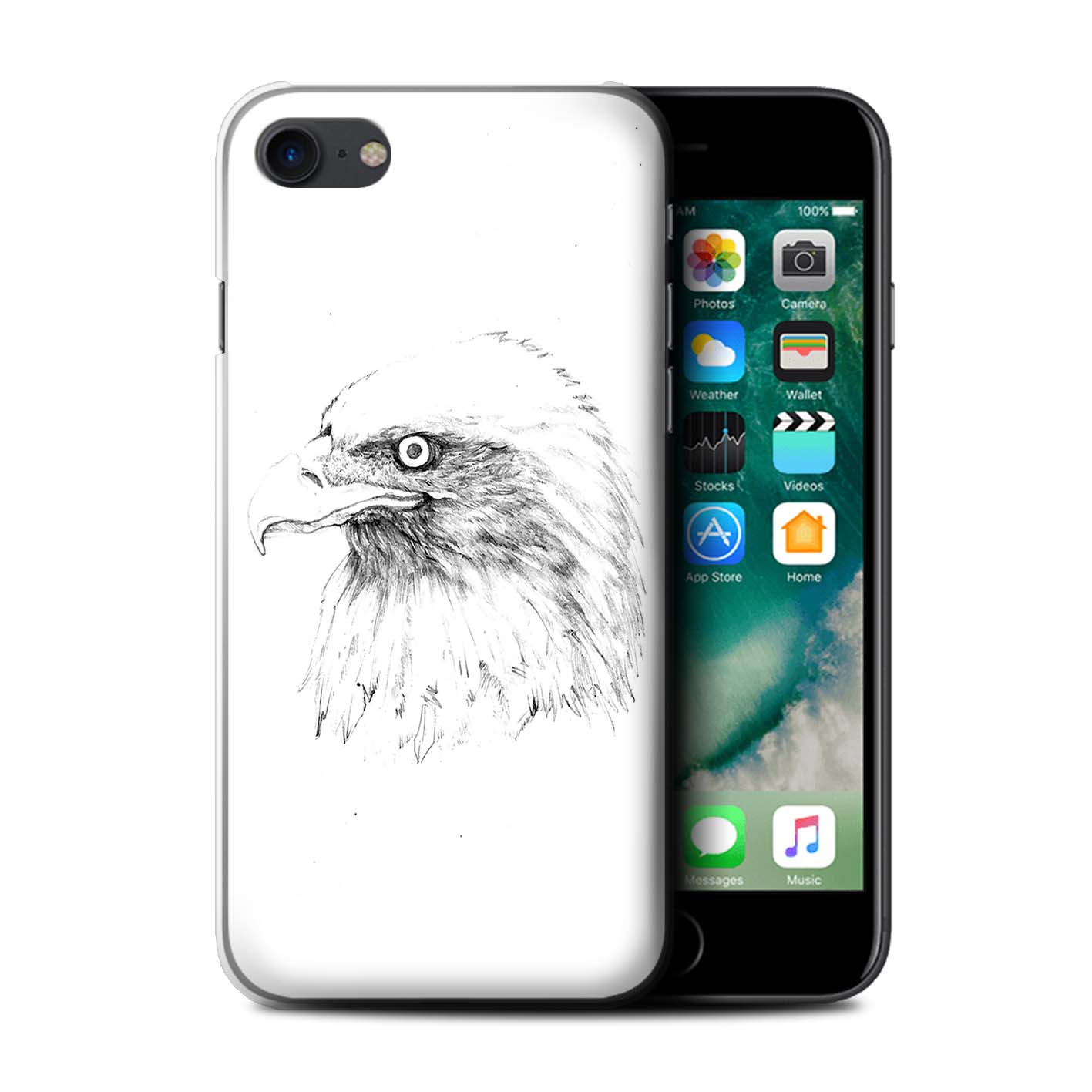 1417x1417 Stuff4 Back Casecoverskin For Apple Iphone 7sketch Drawing Ebay