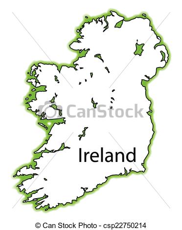 372x470 Outline Map Of Both Northern Ireland And Eire Southern Vector