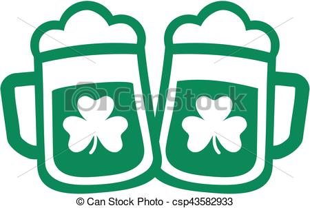 450x302 Irish Beer Mugs With Shamrock Vectors