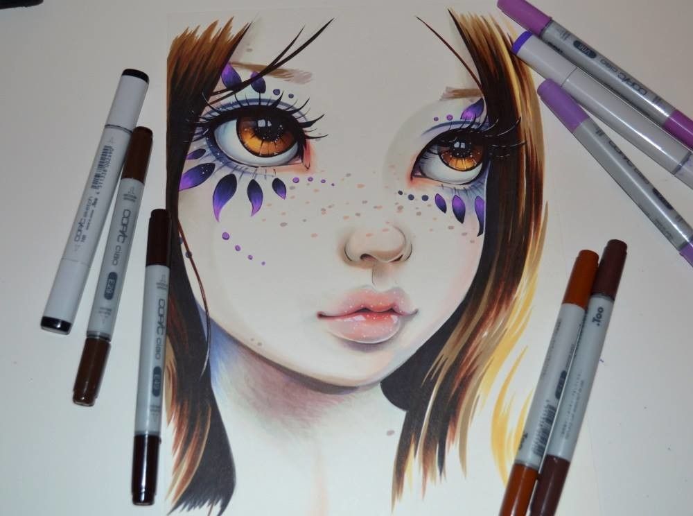 1000x744 Tattoo Girl Iron Cross Publishing Copic Marker, Lighane'S