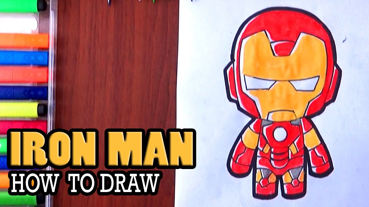 1280x720 How To Draw Iron Man Cute Drawing Superhero Cartoon Drawing