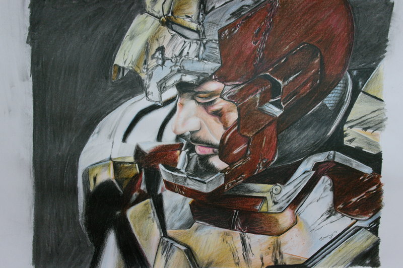 800x532 Iron Man 3 Portrait Drawing By Tommynam