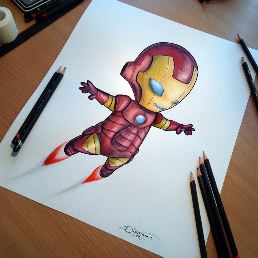 894x894 Baby Iron Man Pencil Drawing By Atomiccircus