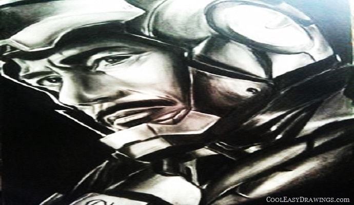 690x400 Robert Downey Jr. Iron Man Face Drawing With Helmet