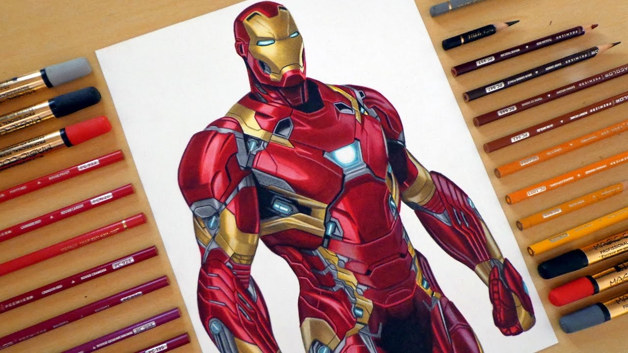 1280x720 Speed Drawing Iron Man