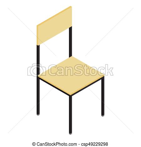 450x470 Isometric Wooden Chair. Vector Illustration 3d Isometric Eps