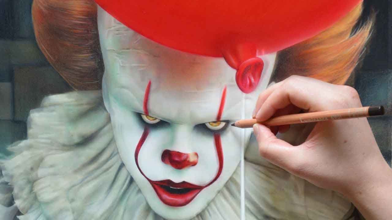 1280x720 Drawing It Pennywise (2017)
