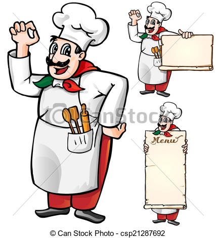 427x470 Italian Chef Set Isolated On White Background Eps Vectors