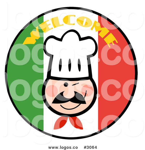 600x620 Royalty Free Vector Of A Welcome Italian Chef Logo By Hit Toon