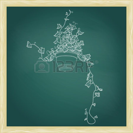 450x450 Drawing Of Green Ivy In Flowerpot. Abstract Vector Clipart Royalty