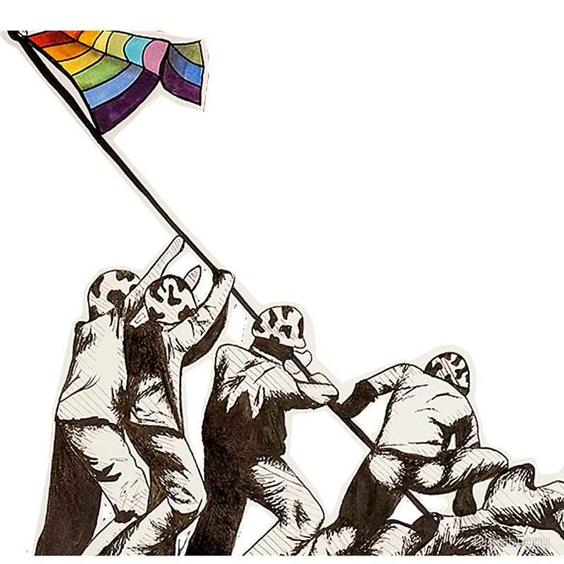 800x800 Iwo Jima Lgbt Flag Raising Tote Bags By Dunebuggy Redbubble