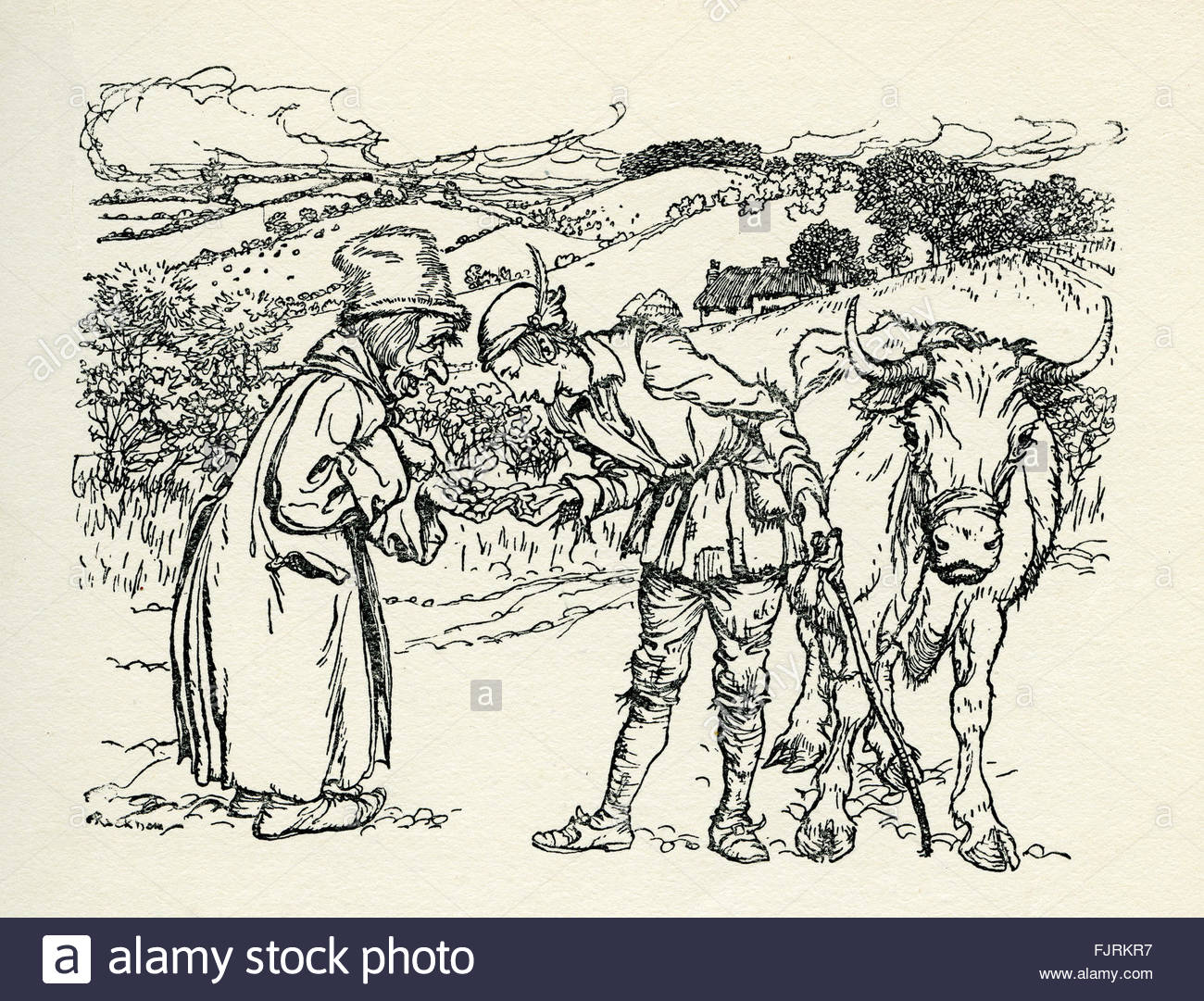 1300x1081 Jack And The Beanstalk, English Fairy Tale. Jack Trades His Cow