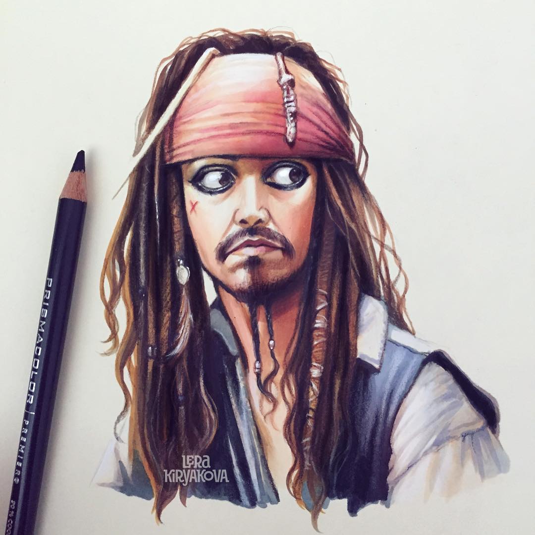 1080x1080 Jack Sparrow Drawing By Lera Kiryakova