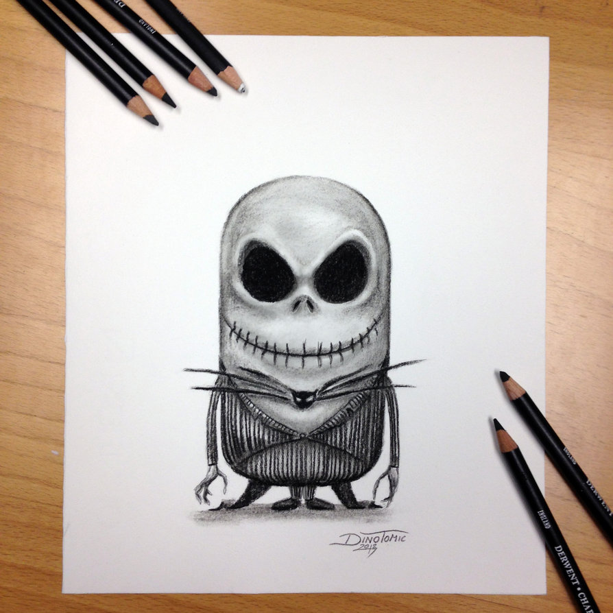 894x894 Minnion Jack Skellington Drawing By Atomiccircus